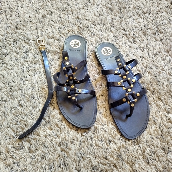 AS IS Tory Burch Gladiator Vaughn Jelly Sandals Chocolate Sz 9 - Picture 1 of 7
